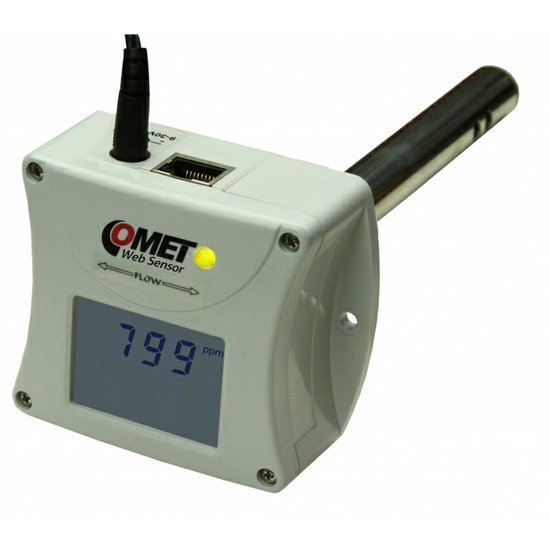 COMET WebSensor - snímač CO2 do vzduchotechnického kanálu, výstup Ethernet
