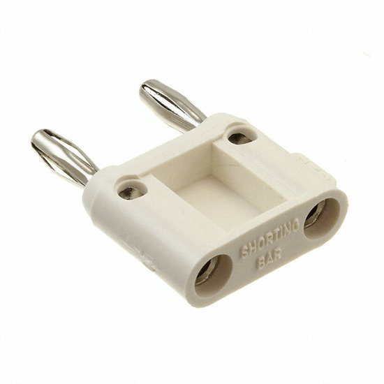 Pomona MDP-S-9 dvojitý banánový konektor, 15A, 5kV, 4mm, biely