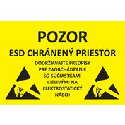 Tabuľka plastová označujúca vstup do ESD-EPA priestoru (Slovenská) 200x300x2mm